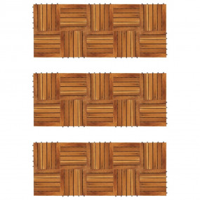 Decking Tiles Vertical Pattern 11.8"x11.8" Acacia Set o...
