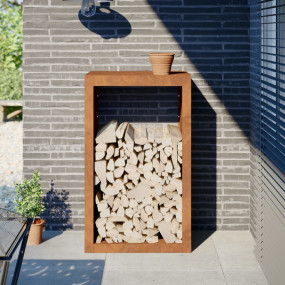Firewood Rack 23.6"x15.7"x39.4" Weathering Steel