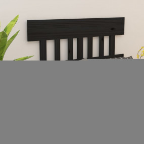 Bed Headboard Black 123,5x3 x 31.9 " Solid Wood Pine