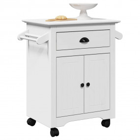 Kitchen Trolley "BODO" White 28.3x17.7x31.5"