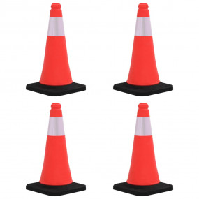 Reflective Traffic Cones with Heavy Bases 4 pcs 19.7 "
