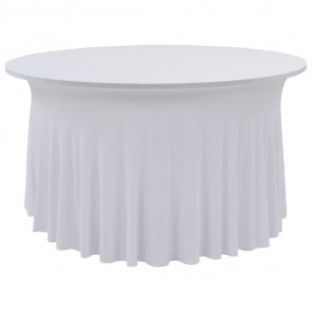 2 pcs Stretch Table Covers with Skirt 59.1x29.1" White