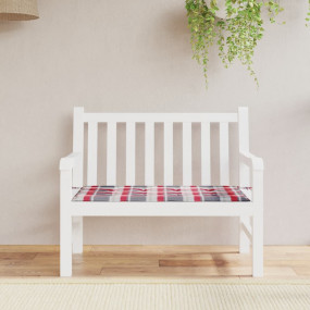 Patio Bench Cushion Red Check Pattern 100x50x1.2 " Oxfo...