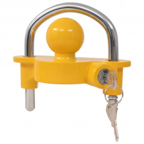 Trailer Lock with 2 Keys Steel and Aluminum Alloy Yello...