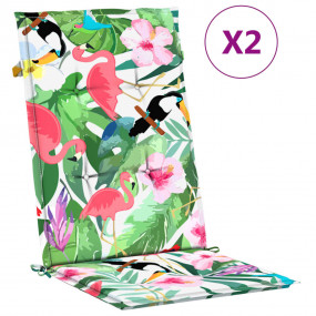 Patio Highback Chair Cushions 2 pcs Multicolored 47.2x1...
