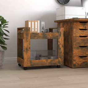 Desk Trolley Smoked Oak 23.6x17.7x23.6" Engineered Wood