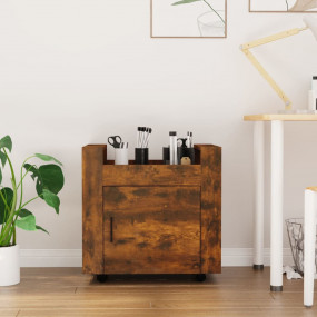 Desk Trolley Smoked Oak 23.6x17.7x23.6" Engineered Wood