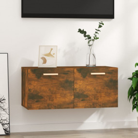 Wall Cabinet Smoked Oak 31.5x13.8x14.4" Engineered Wood
