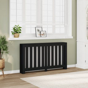 Radiator Cover Black 58.7x7.9x32.3" Engineered Wood