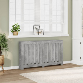 Radiator Cover Concrete Grey 58.7x7.9x32.3" Engineered ...