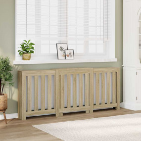 Radiator Cover Sonoma Oak 80.7x8.5x32.9" Engineered Woo...