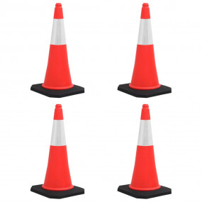 Reflective Traffic Cones with Heavy Bases 4 pcs 29.5 "