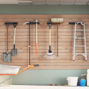 Patio Tool Storage Racks Wall Mounted 4 pcs Black Steel