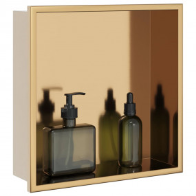 Shower Niche Brushed Gold 12.6x12.6x3.5" Stainless Stee...