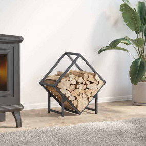 Firewood Rack Anthracite 19.7x9.8x19.7" Cold-rolled ste...