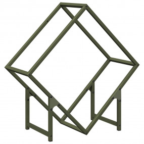 Firewood Rack Olive Green 23.6x9.8x23.6" Cold-rolled st...