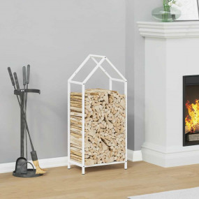 Firewood Rack White 15.7x9.8x35.4" Cold-rolled steel