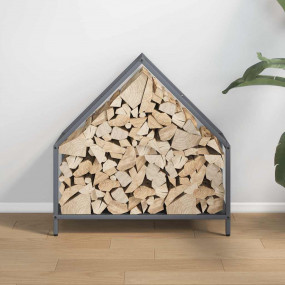 Firewood Rack Anthracite 23.6x9.8x23.6" Cold-rolled ste...
