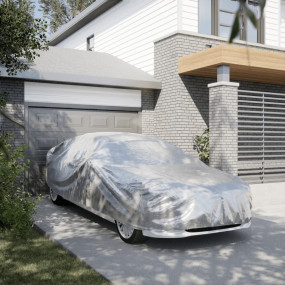 Car Cover for Sedan with Buckle Straps Full Silver XXL ...