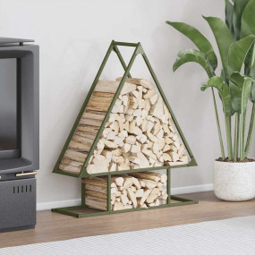 Firewood Rack Olive Green 31.5x9.8x35.4" Cold-rolled st...