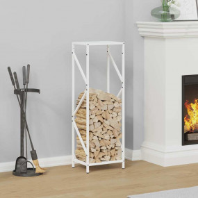 Firewood Rack White 13.4x9.8x39.4" Cold-rolled steel