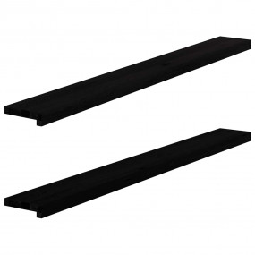 Window Sills 2 pcs Dark Brown 55.1x5.9x0.8" Solid Wood ...