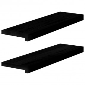 Window Sills 2 pcs Dark Brown 27.6x7.9x0.8" Solid Wood ...