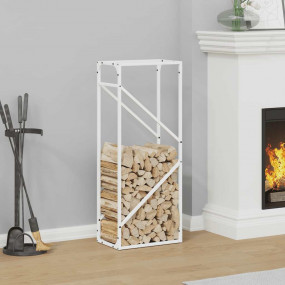 Firewood Rack White 15.7x9.8x39.4" Cold-rolled steel