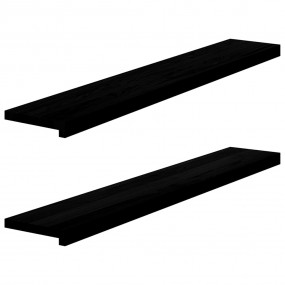 Window Sills 2 pcs Dark Brown 47.2x7.9x0.8" Solid Wood ...