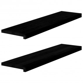 Window Sills 2 pcs Dark Brown 39.4x11.8x0.8" Solid Wood...