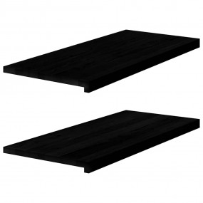 Window Sills 2 pcs Dark Brown 35.4x15.7x0.8" Solid Wood...