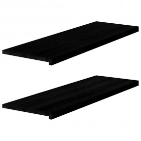 Window Sills 2 pcs Dark Brown 47.2x15.7x0.8" Solid Wood...