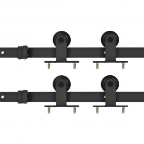 Sliding Door Hardware Kits 2 pcs 72.0 " Steel Black (2x...