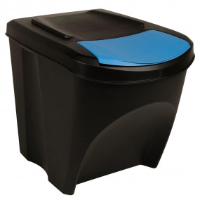Stackable Garbage Bin Boxes 3 pcs Anthracite 19.8 gal P...