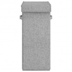 Foldable Laundry Hamper Grey 10.2x13.6x23.4" Faux Linen...
