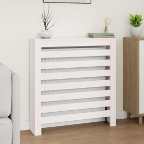 Radiator Cover White 31.3x7.5x33.1" Solid Wood Pine