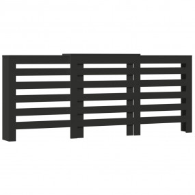 Radiator Cover Black 80.7x8.5x32.9" Engineered Wood
