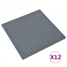 Fall Protection Tiles 12 pcs Rubber 19.7x19.7x1.2" Grey...