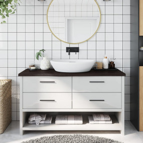 Bathroom Countertop Dark Brown 39.4 x 15.7 x (0.8-1.6) ...