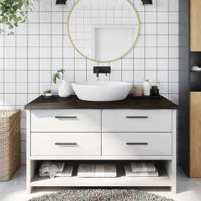 Bathroom Countertop Dark Brown 39.4 x 23.6 x (0.8-1.6) ...