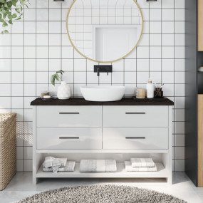 Bathroom Countertop Dark Brown 47.2 x 11.8 x (0.8-1.6) ...