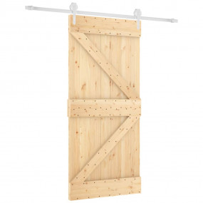 Sliding Door with Hardware Set 37.4x82.7" Solid Wood Pi...