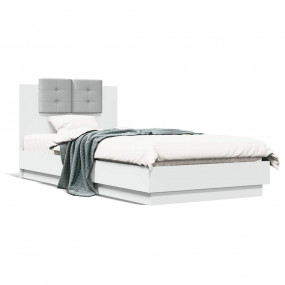 Bed Frame without Mattress White 90 x 78.7 "