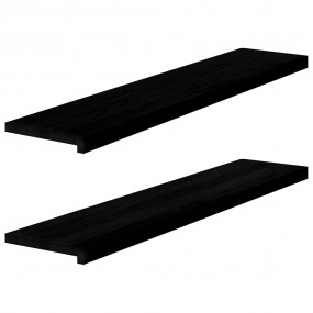 Window Sills 2 pcs Dark Brown 47.2x9.8x0.8" Solid Wood ...