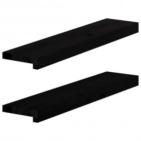 Window Sills 2 pcs Dark Brown 27.6x5.9x0.8" Solid Wood ...
