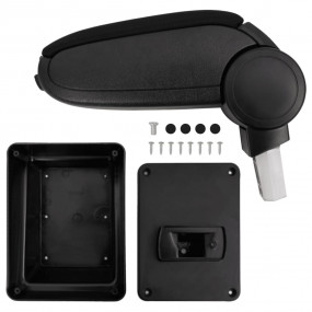 Car Armrest Black 6.7"x15.7"x(12.2"-19.3") ABS