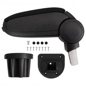 Car Armrest Black 5.3"x12.8"x(12.2"-18.3") ABS