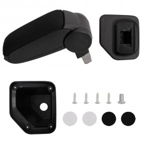 Car Armrest Black 5.9"x12.6"x(15.7"-20.5") ABS