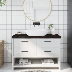 Bathroom Countertop Dark Brown 47.2 x 19.7 x (0.8-2.4) ...