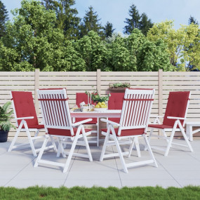 Patio Highback Chair Cushions 6 pcs Wine Red 47.2x19.7x...